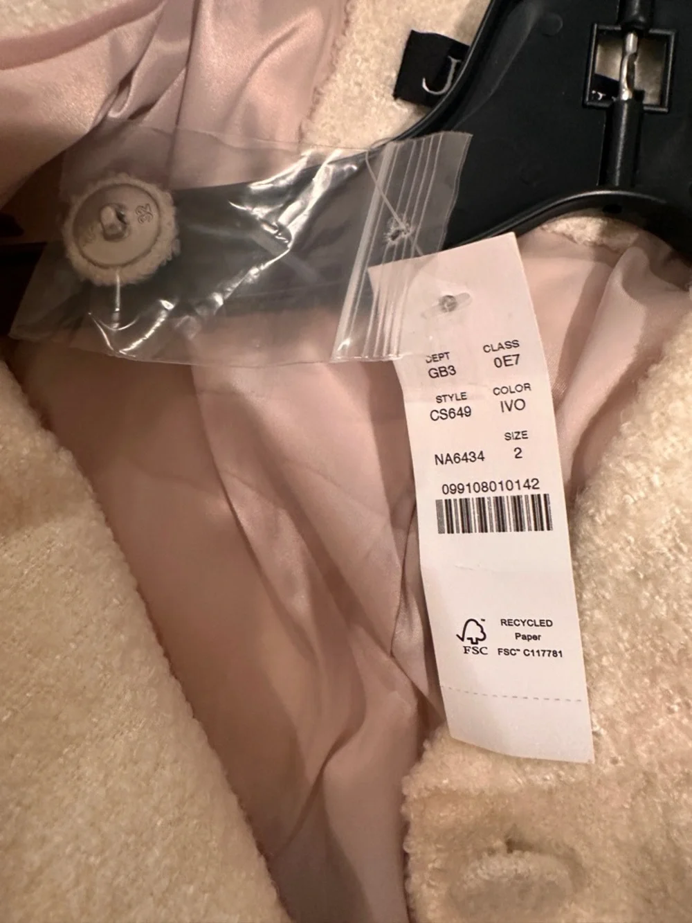 J. Crew Ivory Teddy Bouclé Jacket